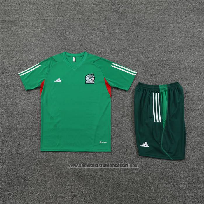 Fato de Treino Mexico Manga Curta 2023-2024 Verde - Calcas Curta